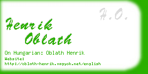 henrik oblath business card